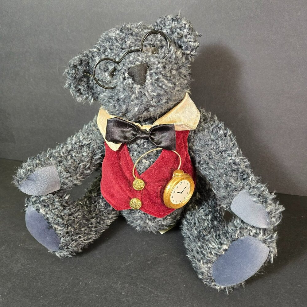 DanDee Smokey Scruffy Teddy Bear 10" Plush W/ Pocket Watch Vest Glasses Bowtie